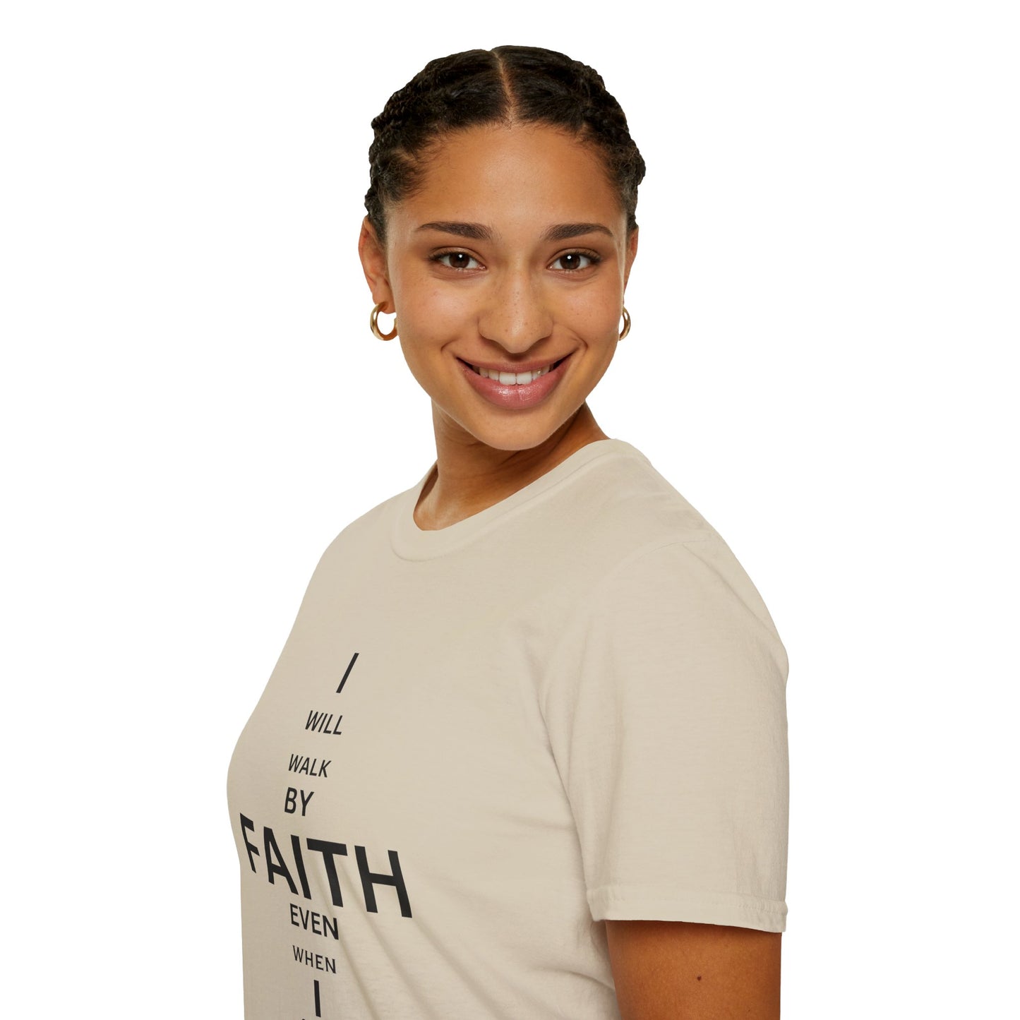 I will walk by FAITH- Unisex Softstyle T-Shirt