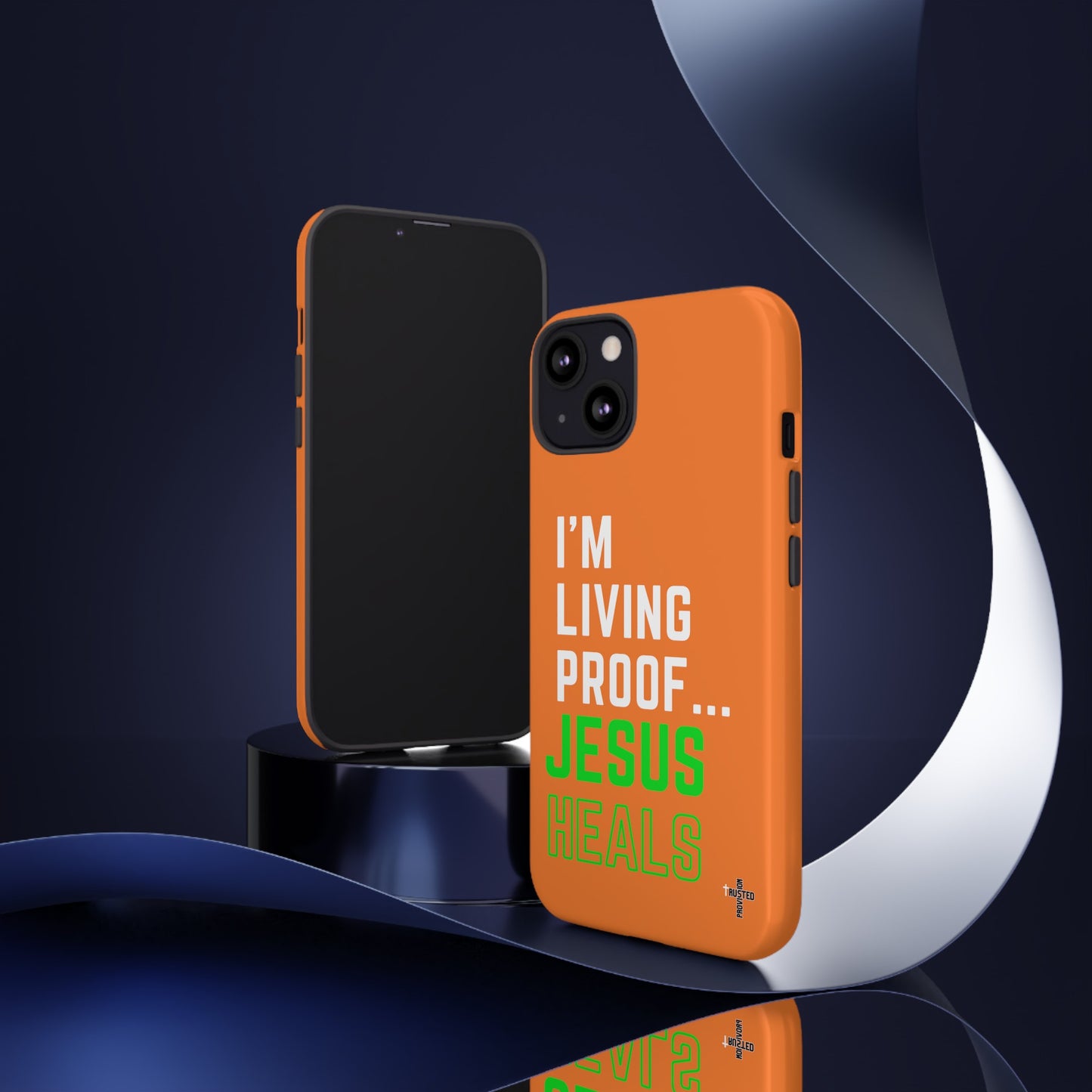 I'm living proof...Jesus Heals- Tough Case (orange)