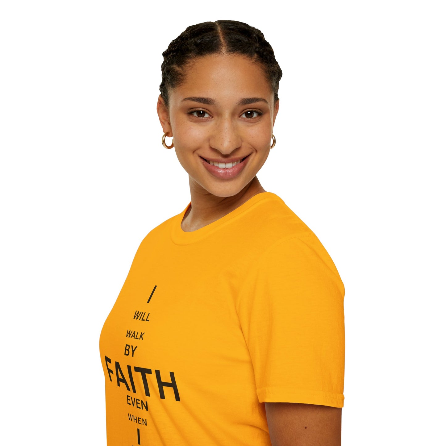 I will walk by FAITH- Unisex Softstyle T-Shirt