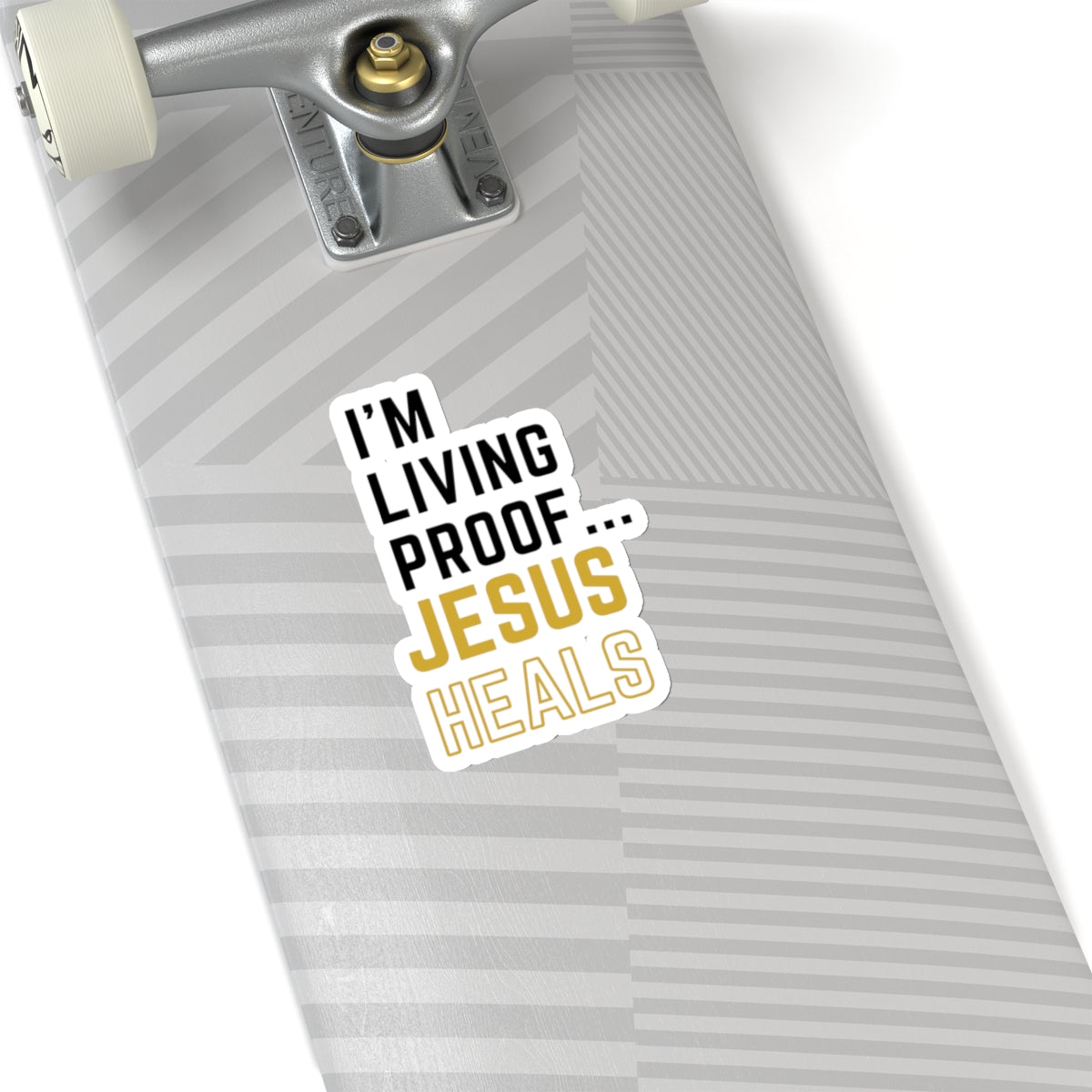 I am living proof...God Heals- Kiss-Cut Stickers (Gold Edition)