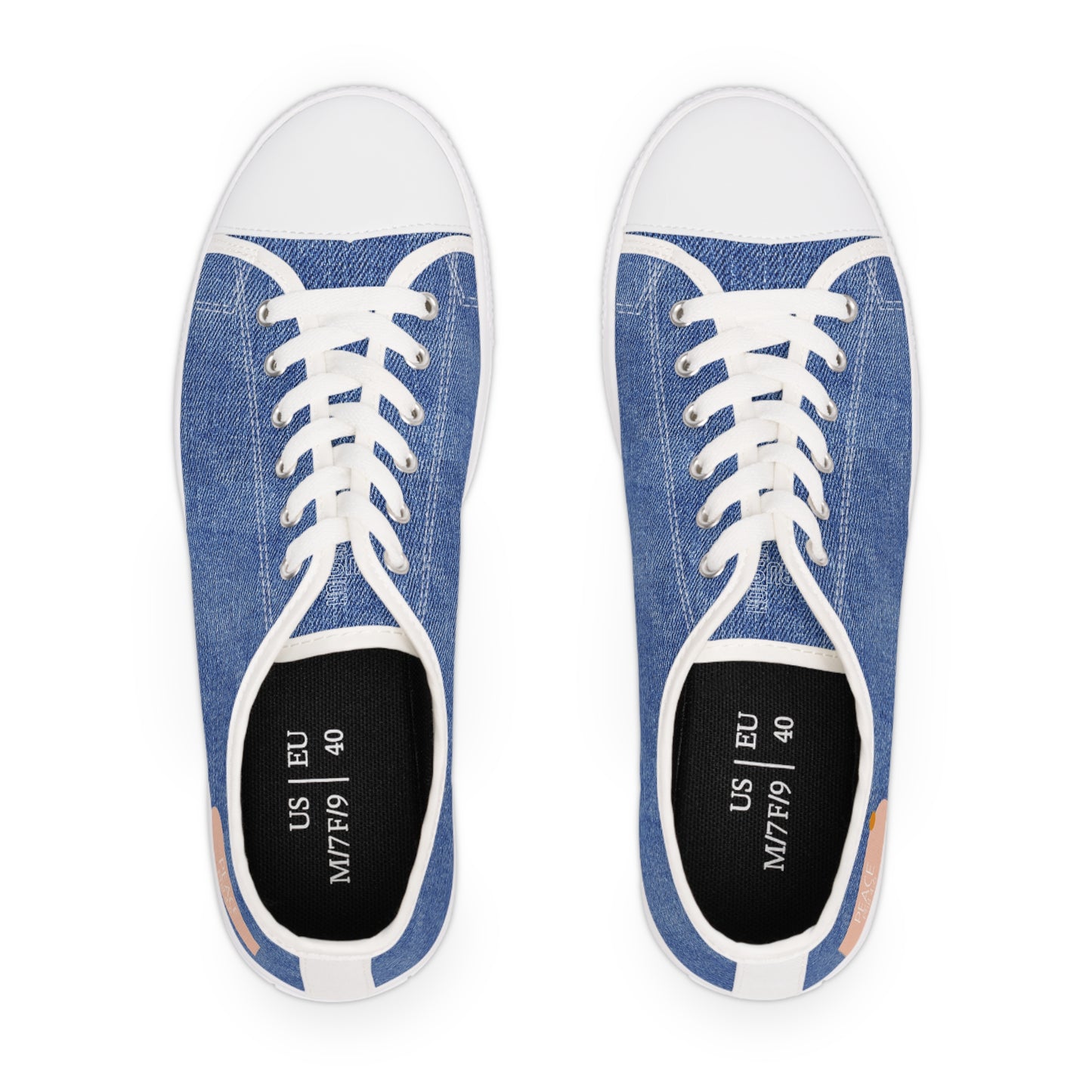 Peace (Phil 4:6)- Women's Low Top Sneakers (jeans)