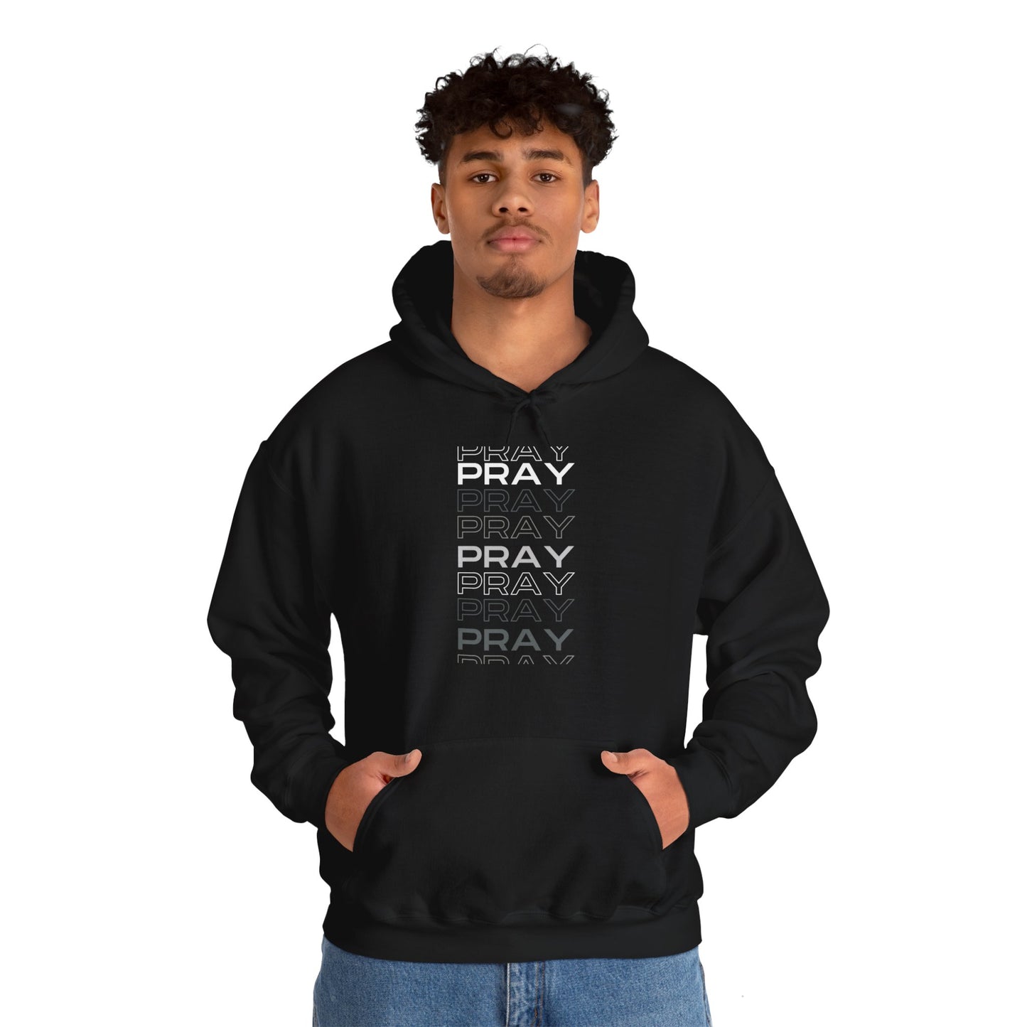 Pray- Unisex Hoodie (white & gray letters)