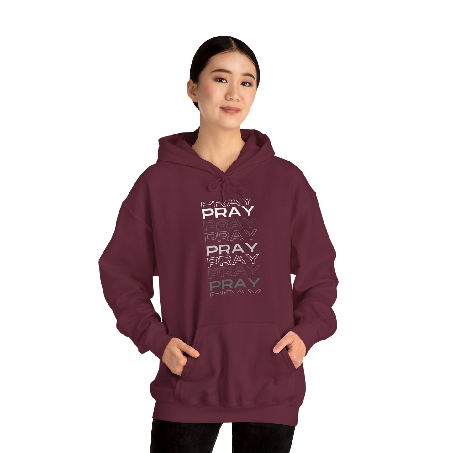 Pray- Unisex Hoodie (white & gray letters)