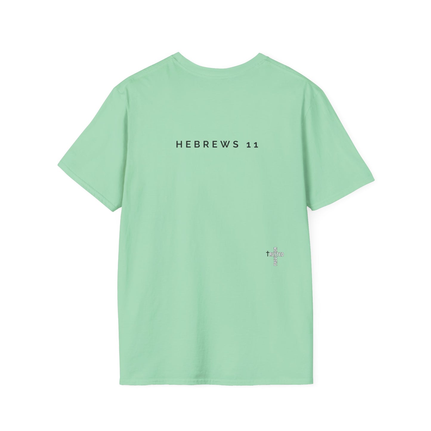 FAITH/HEBREWS 11- Unisex Softstyle T-Shirt (black & white)