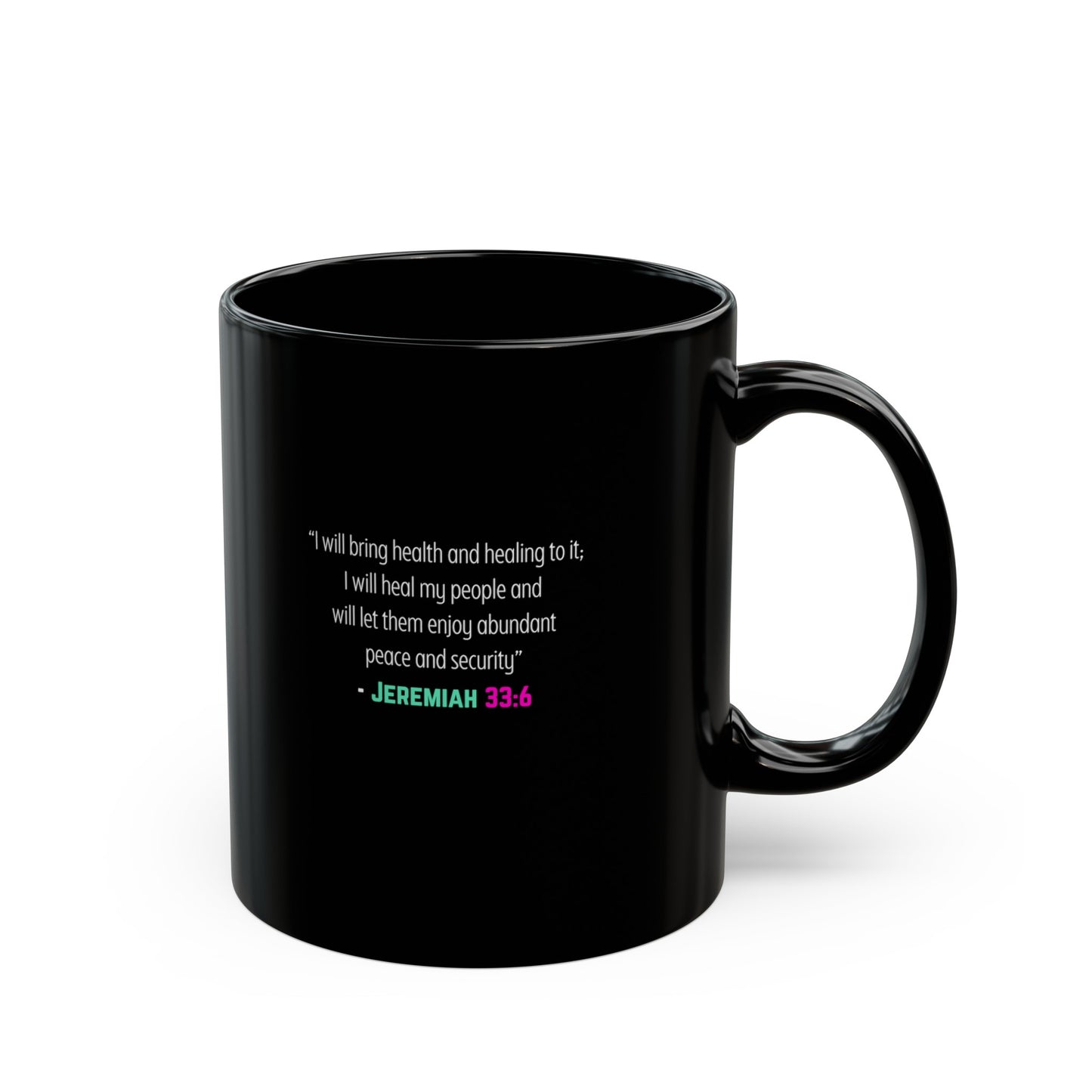 I'm living proof...Jesus Heals- 11oz Coffee Mug (pink & blue)