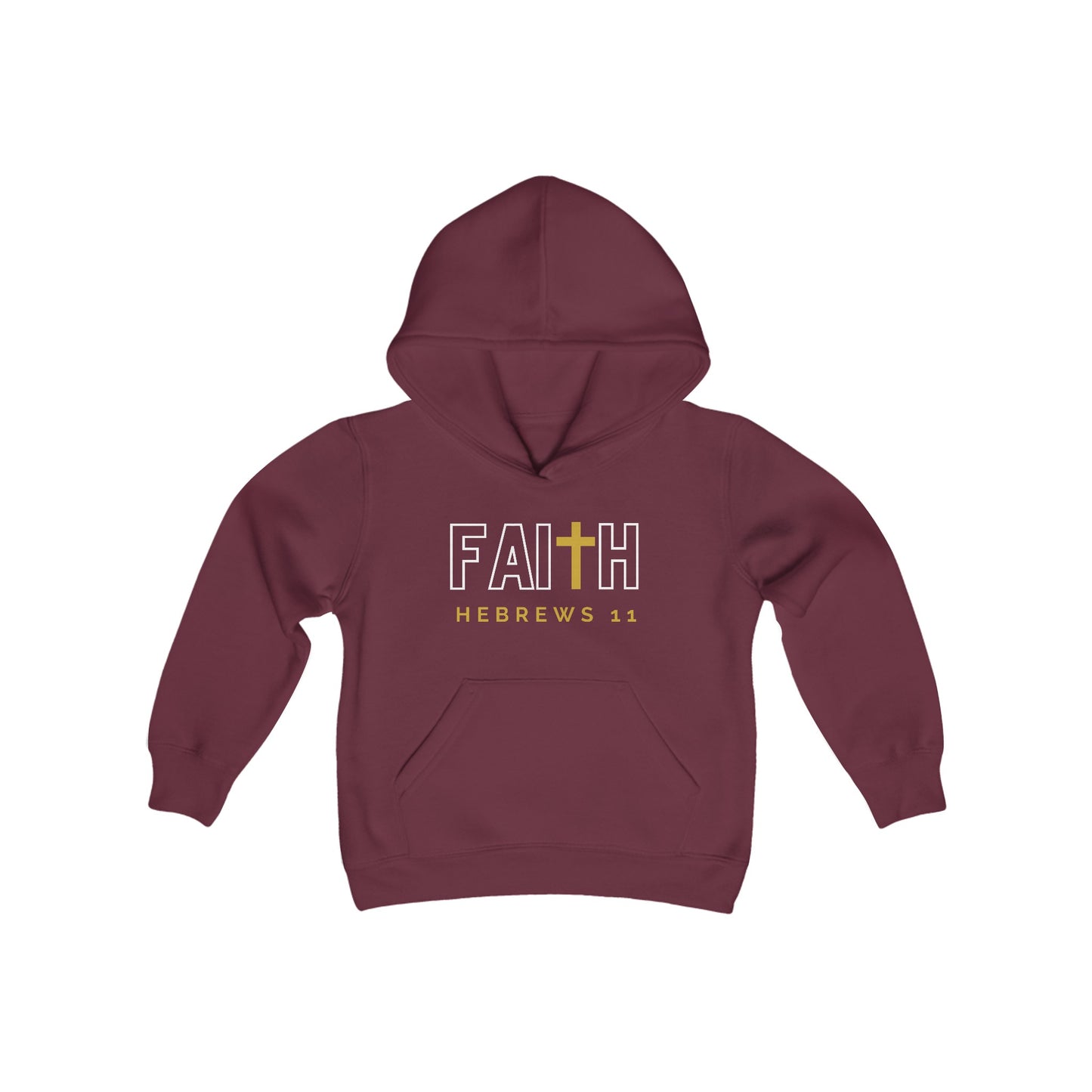 FAITH/Hebrews 11- Youth Hoodie (gold letters)