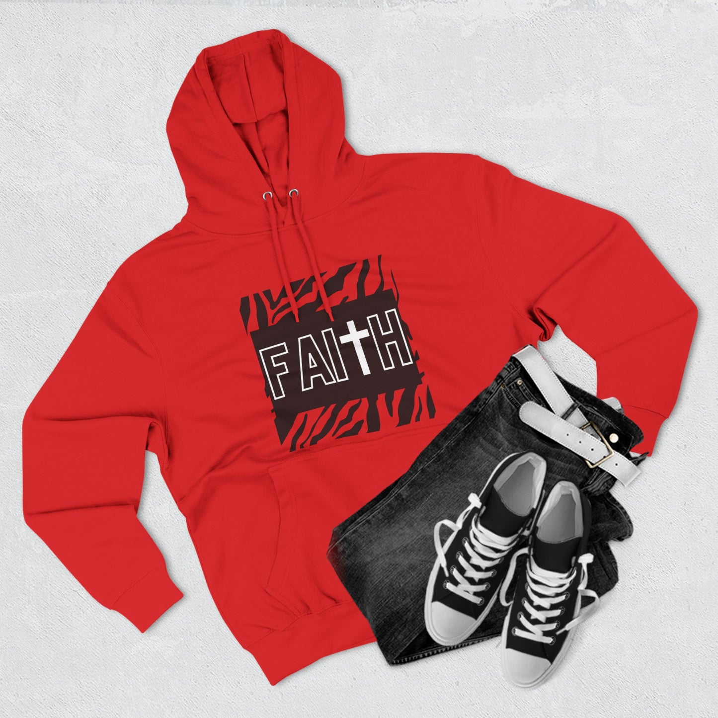 FAITH/Hebrews 11- Unisex Premium Pullover Hoodie (zebra)