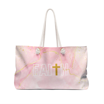 FAITH/Hebrews 11- Weekender Bag (pink marble)
