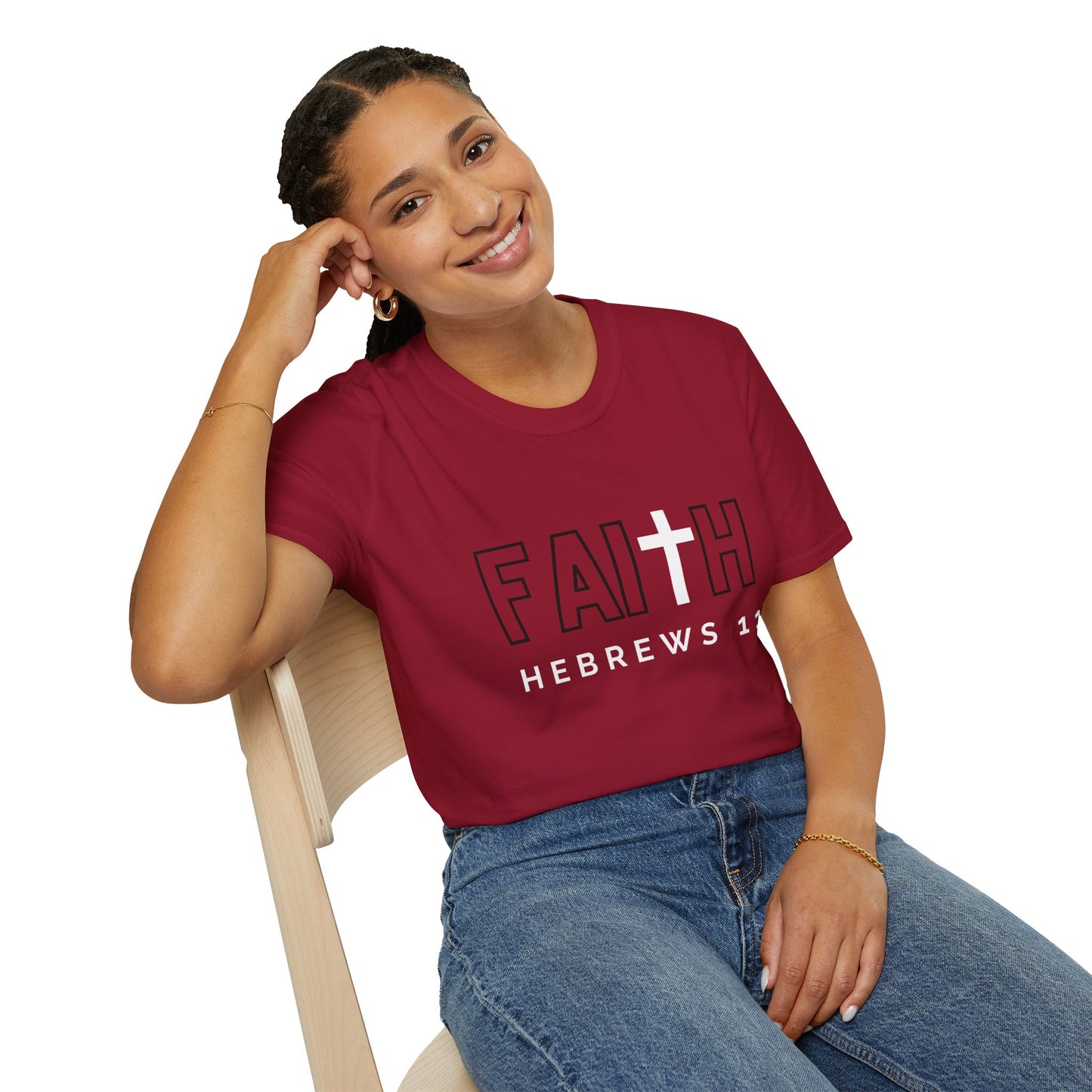 FAITH/HEBREWS 11- Unisex Softstyle T-Shirt (black & white)