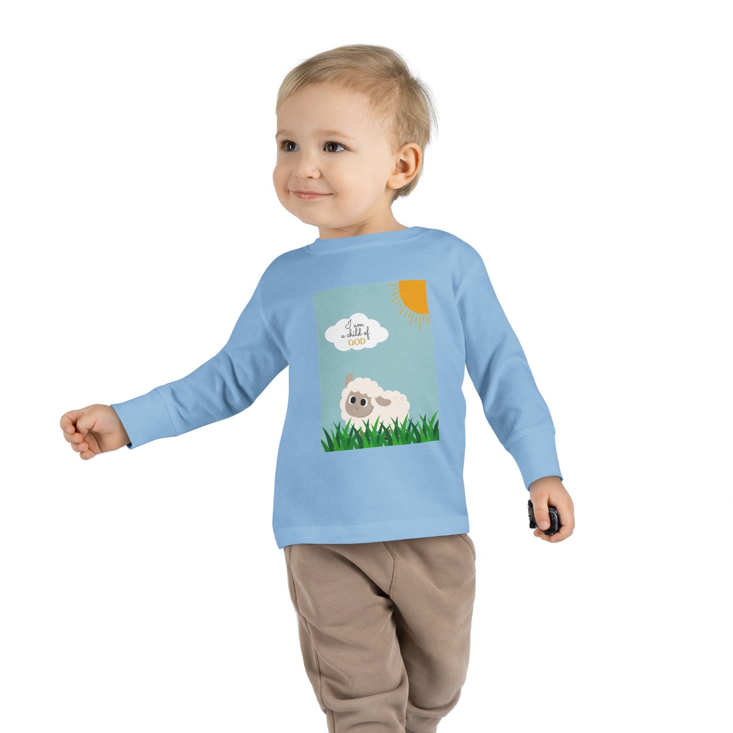 I am a child of God- Toddler Long Sleeve Tee (adorable sheep)