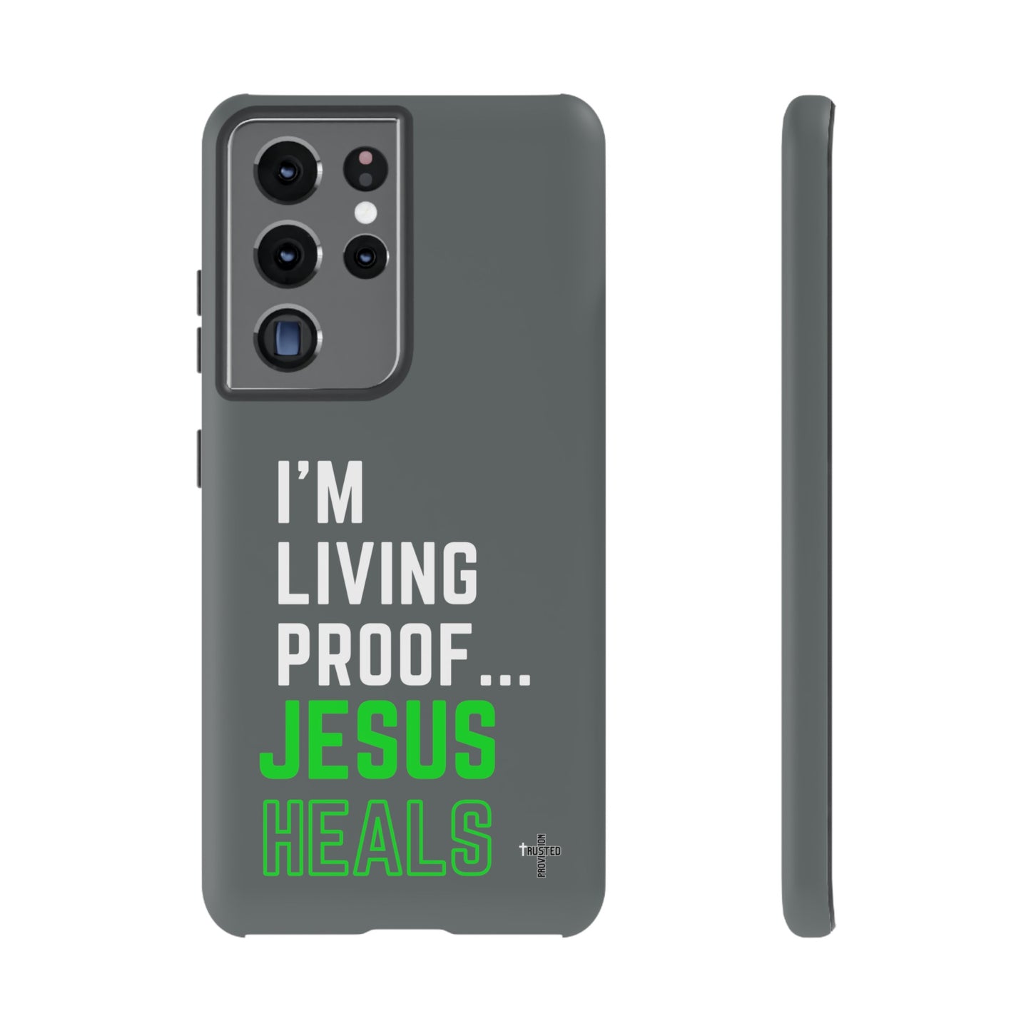 I'm living proof...Jesus Heals- Tough Case (dark grey)