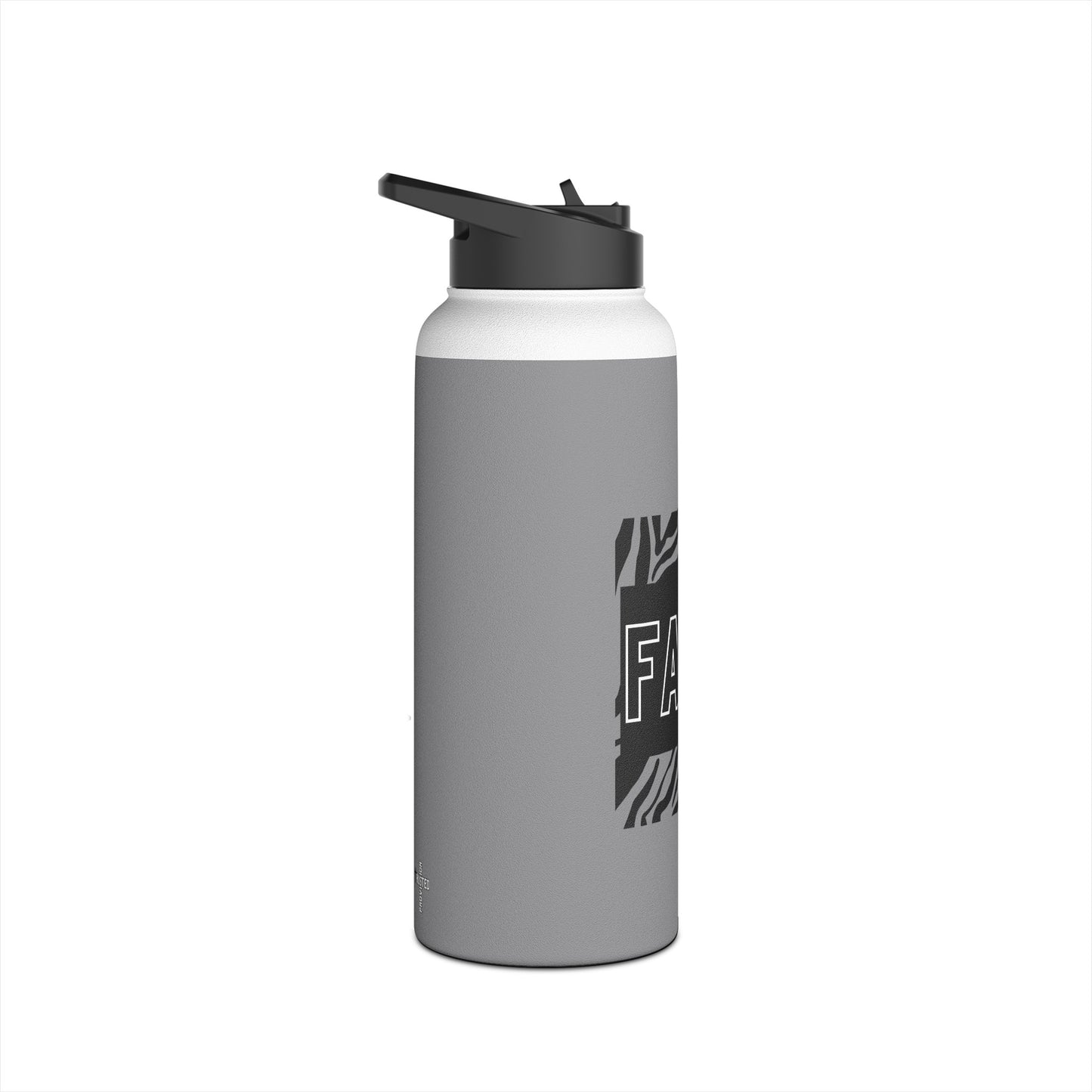 FAITH/Hebrews 11- Stainless Steel Bottle (gray/zebra)