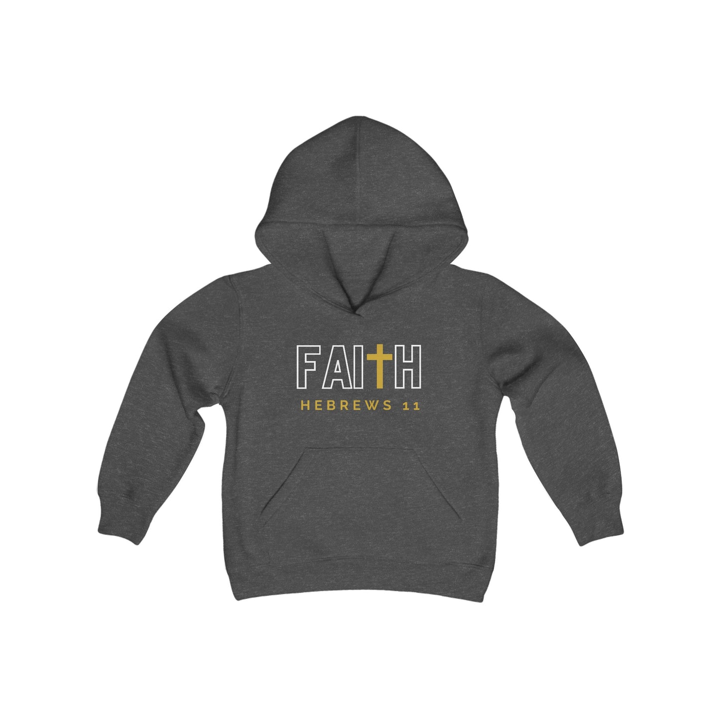 FAITH/Hebrews 11- Youth Hoodie (gold letters)