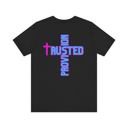 Trusted Provision- Unisex T-shirt (pink/blue logo)
