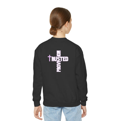 FAITH/Hebrews 11- Youth Crewneck Sweatshirt (lilac letters)