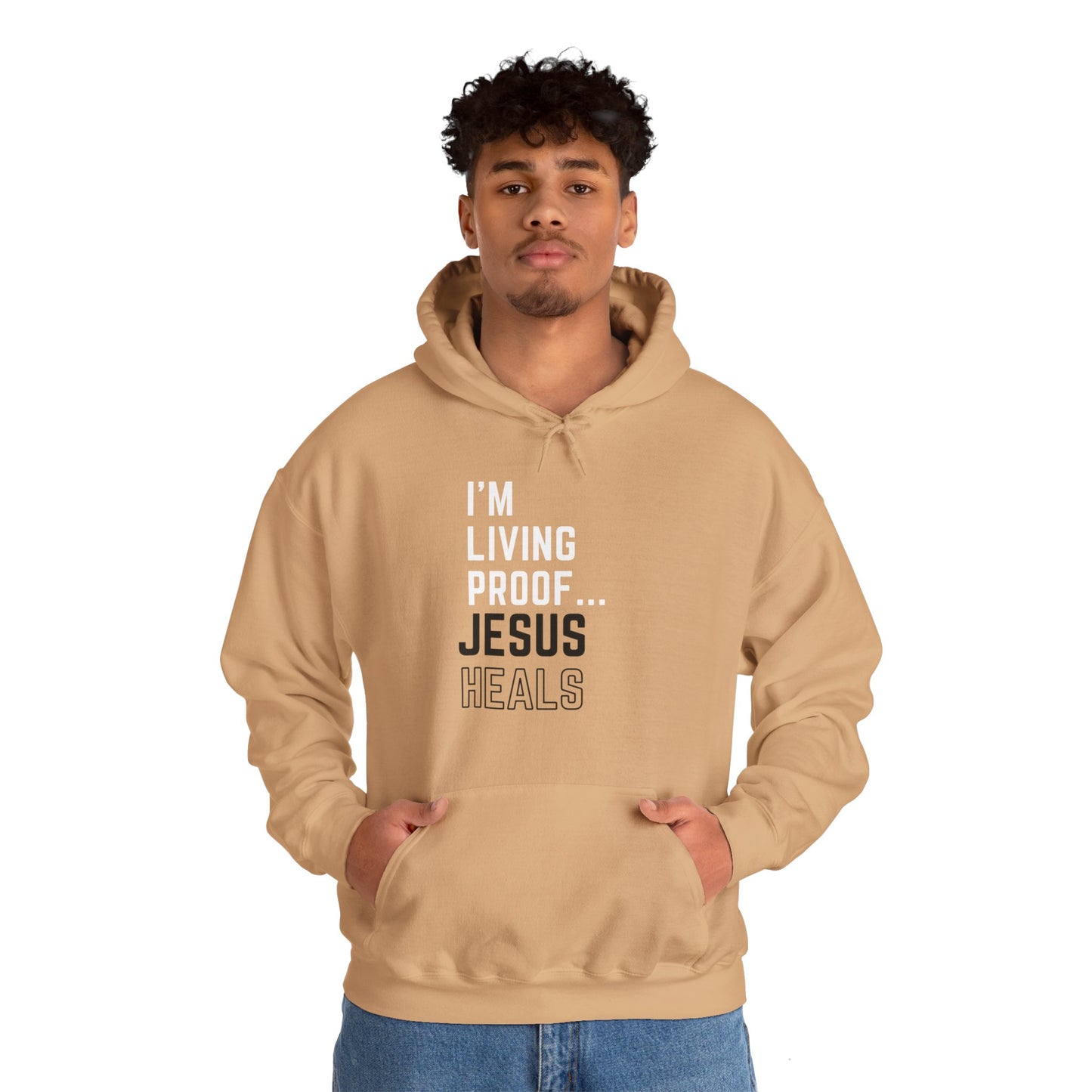 I am living proof...Jesus Heals- Unisex Hoodie