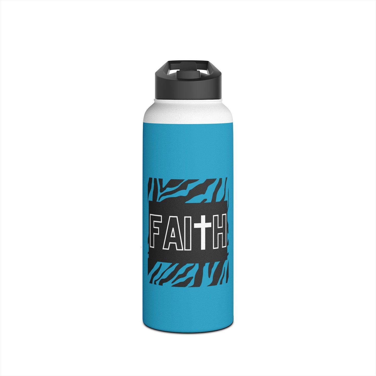 FAITH/Hebrews 11- Stainless Steel Bottle (turquoise/zebra)