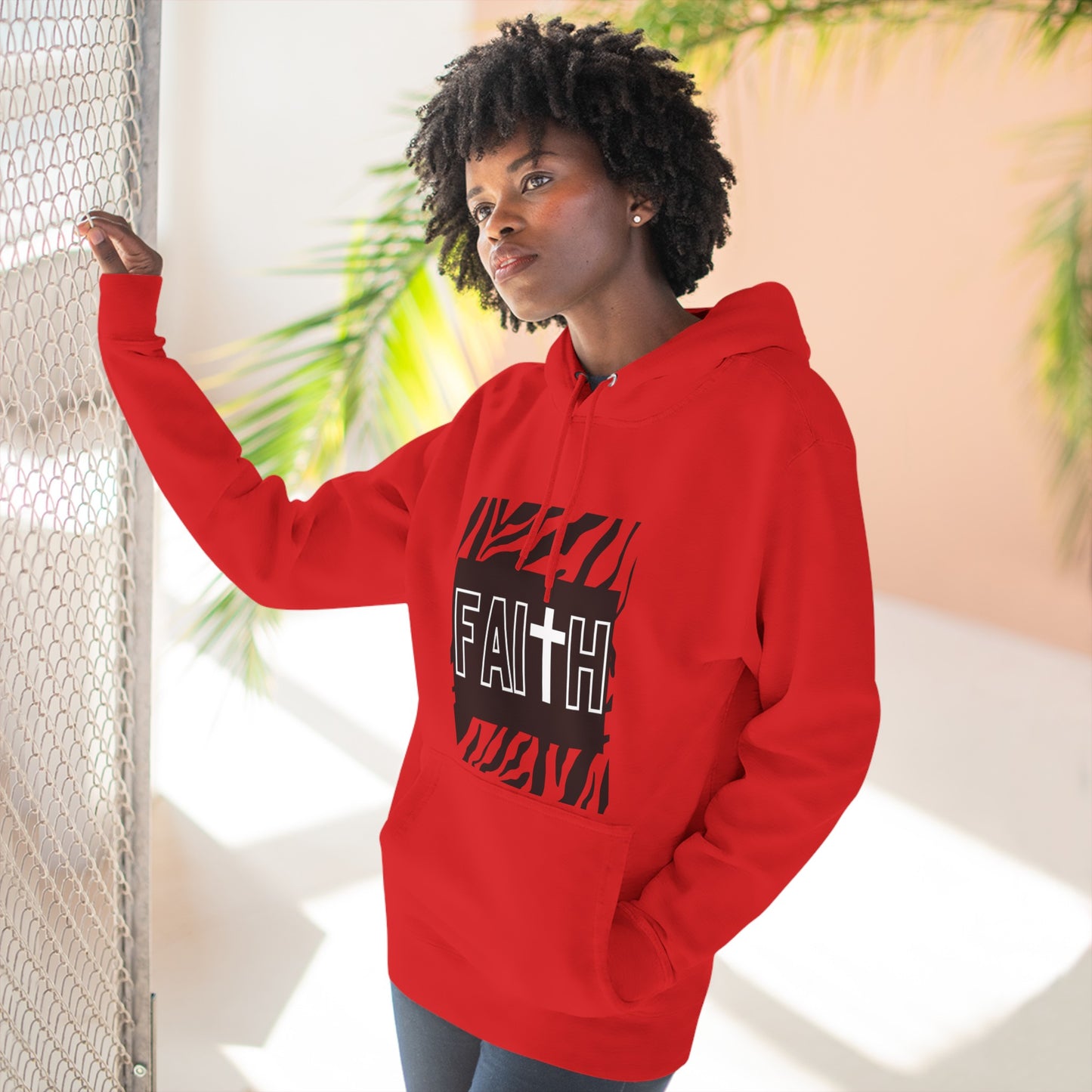 FAITH/Hebrews 11- Unisex Premium Pullover Hoodie (zebra)