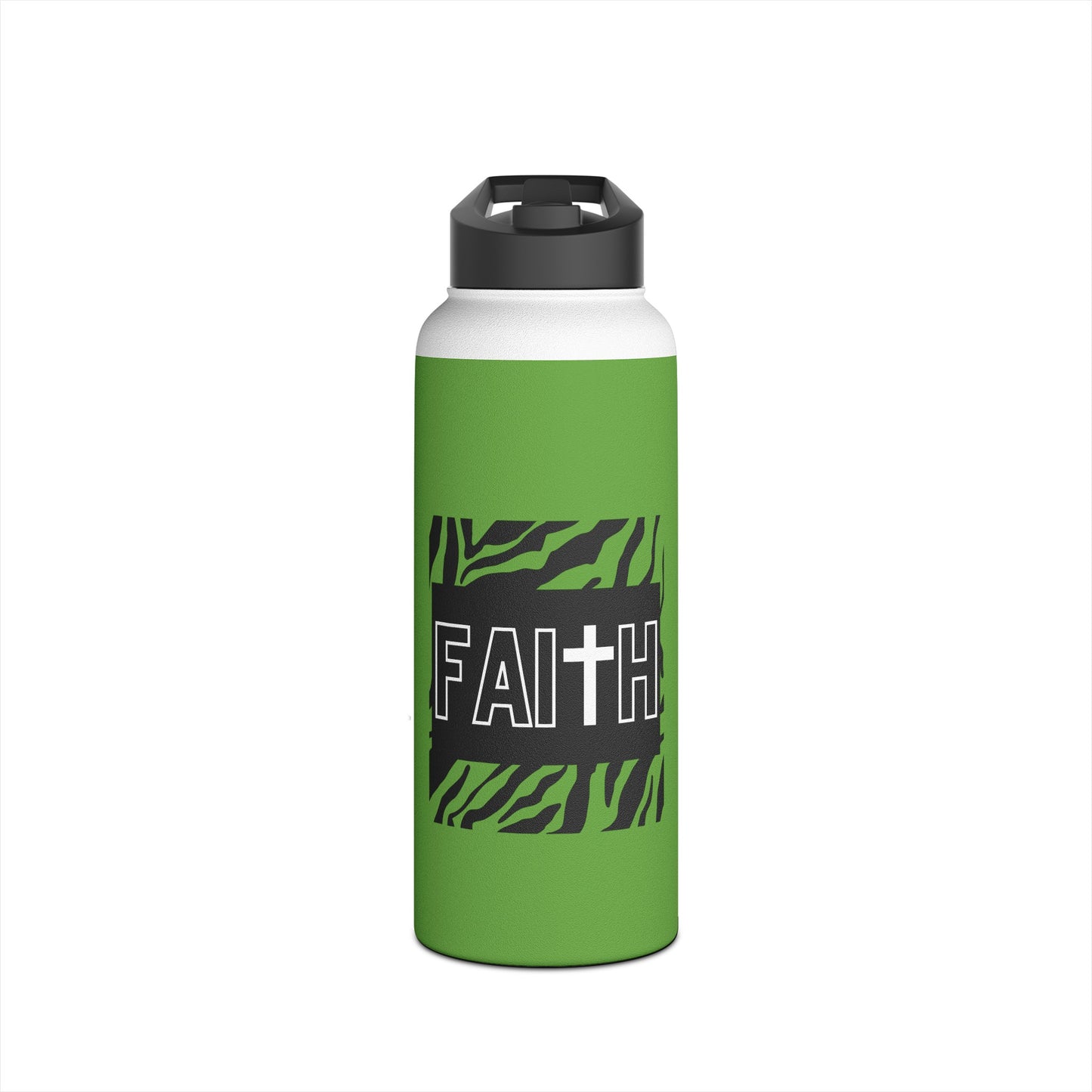 FAITH/Hebrews 11- Stainless Steel Bottle (green/zebra)