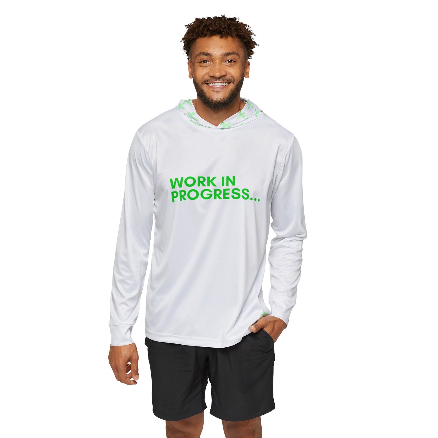 Work in Progreess...Men's Sports Warmup Hoodie (white)