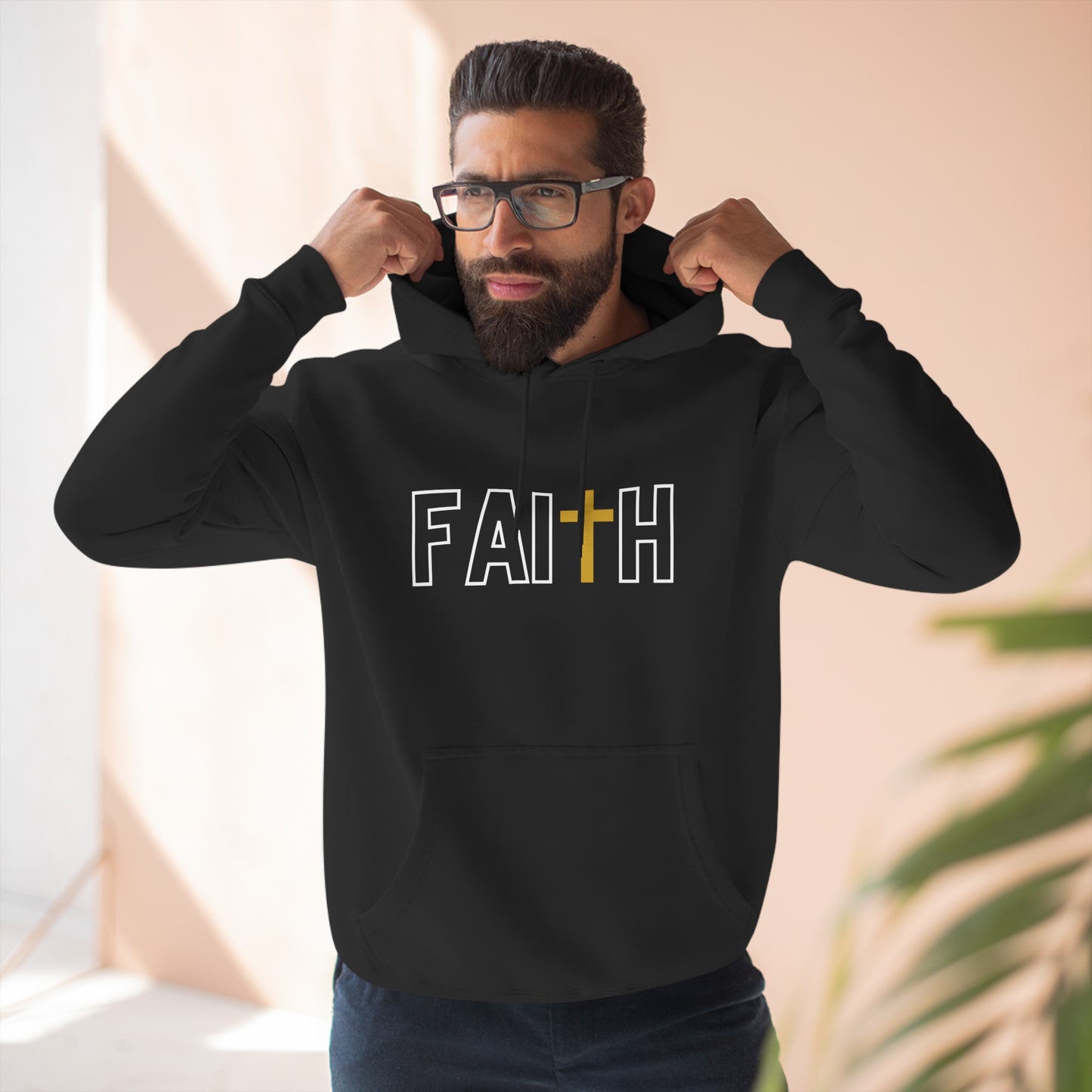 FAITH/Hebrews 11- Unisex Premium Pullover Hoodie (gold)