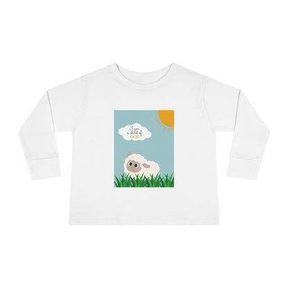 I am a child of God- Toddler Long Sleeve Tee (adorable sheep)