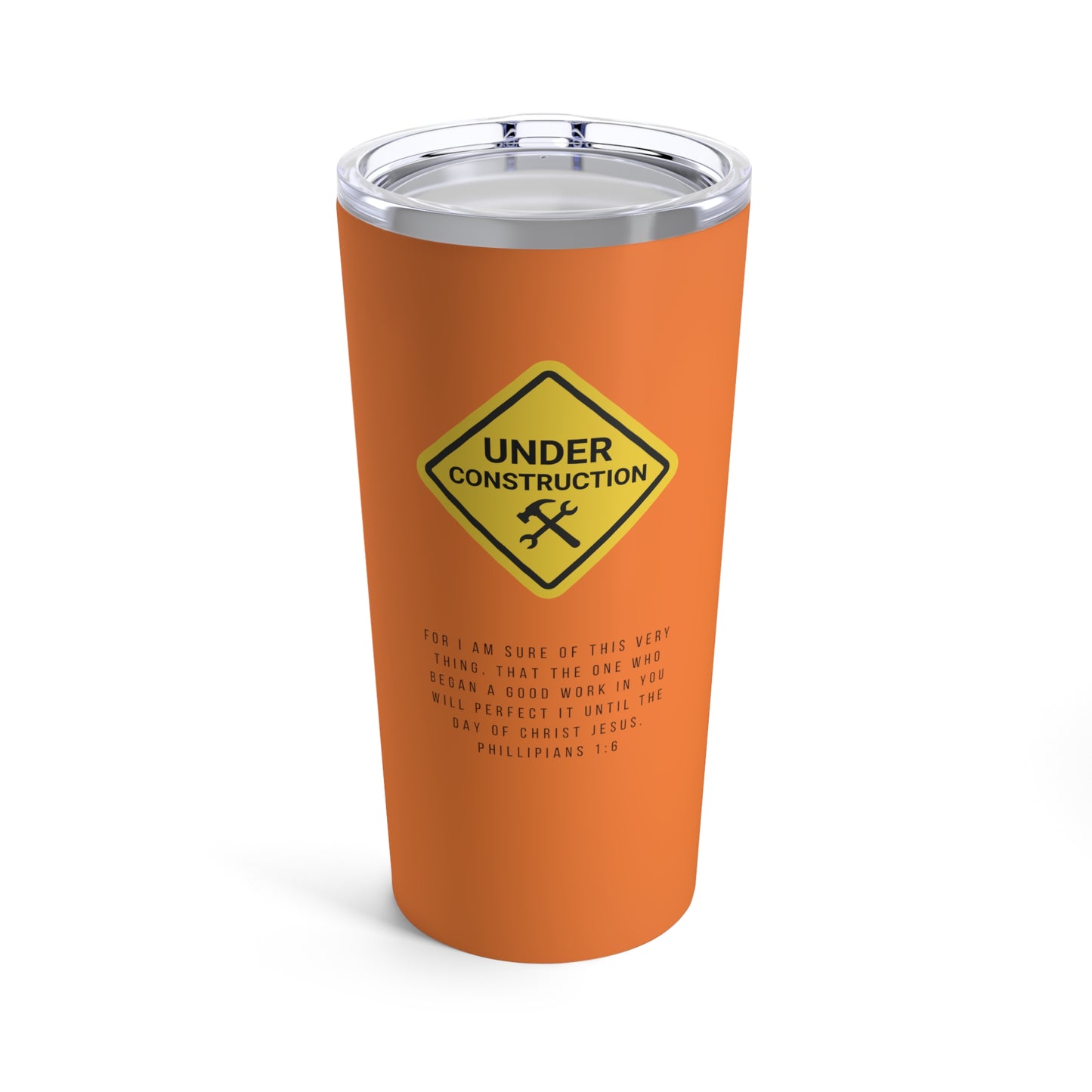 Under Construction- 20oz Tumbler (orange)