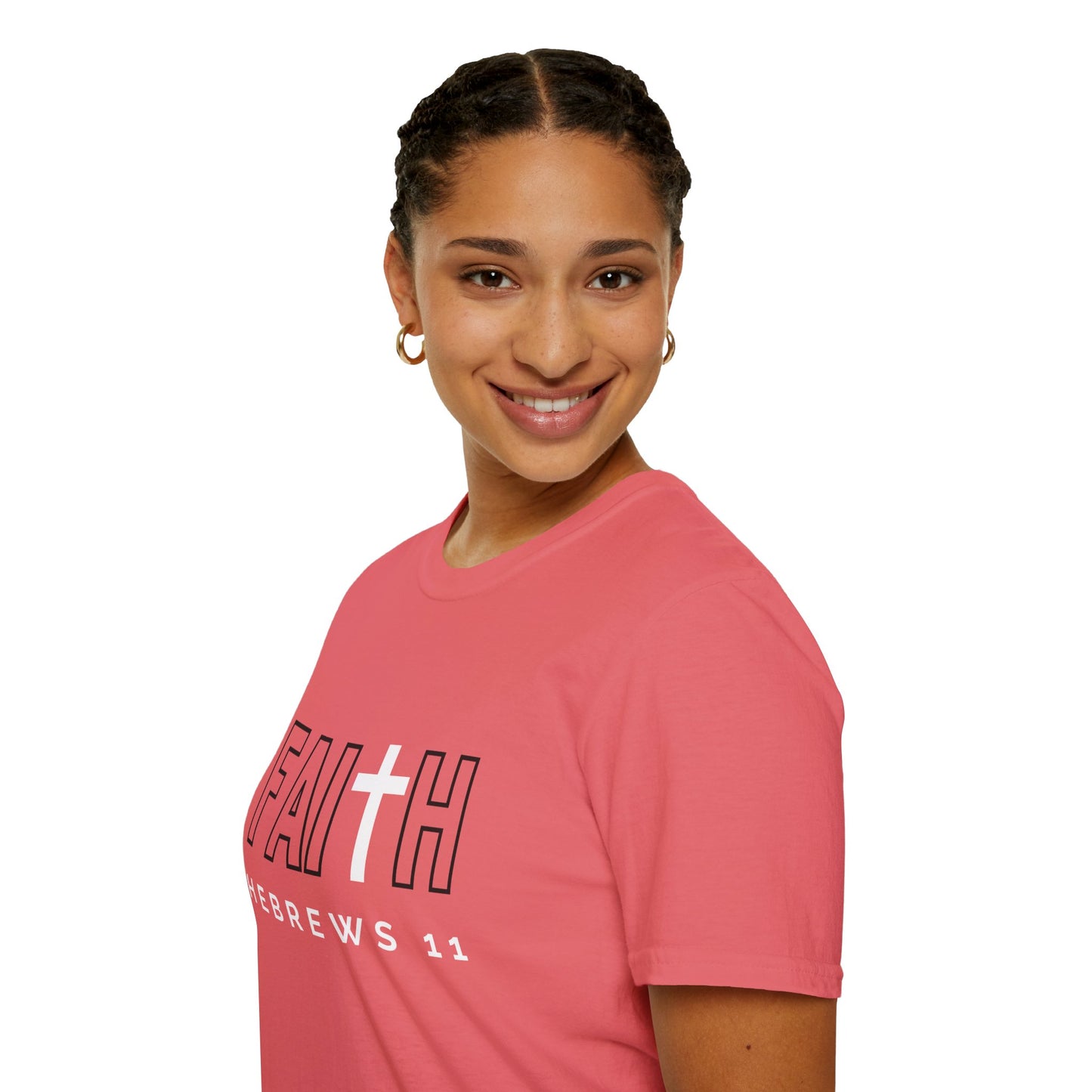FAITH/HEBREWS 11- Unisex Softstyle T-Shirt (black & white)