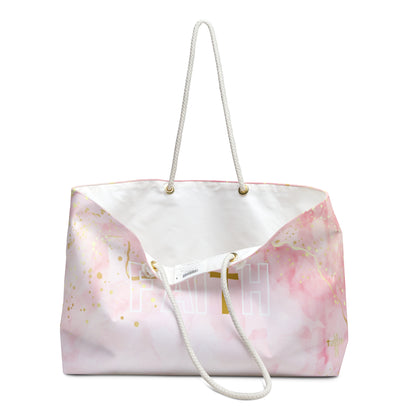 FAITH/Hebrews 11- Weekender Bag (pink marble)