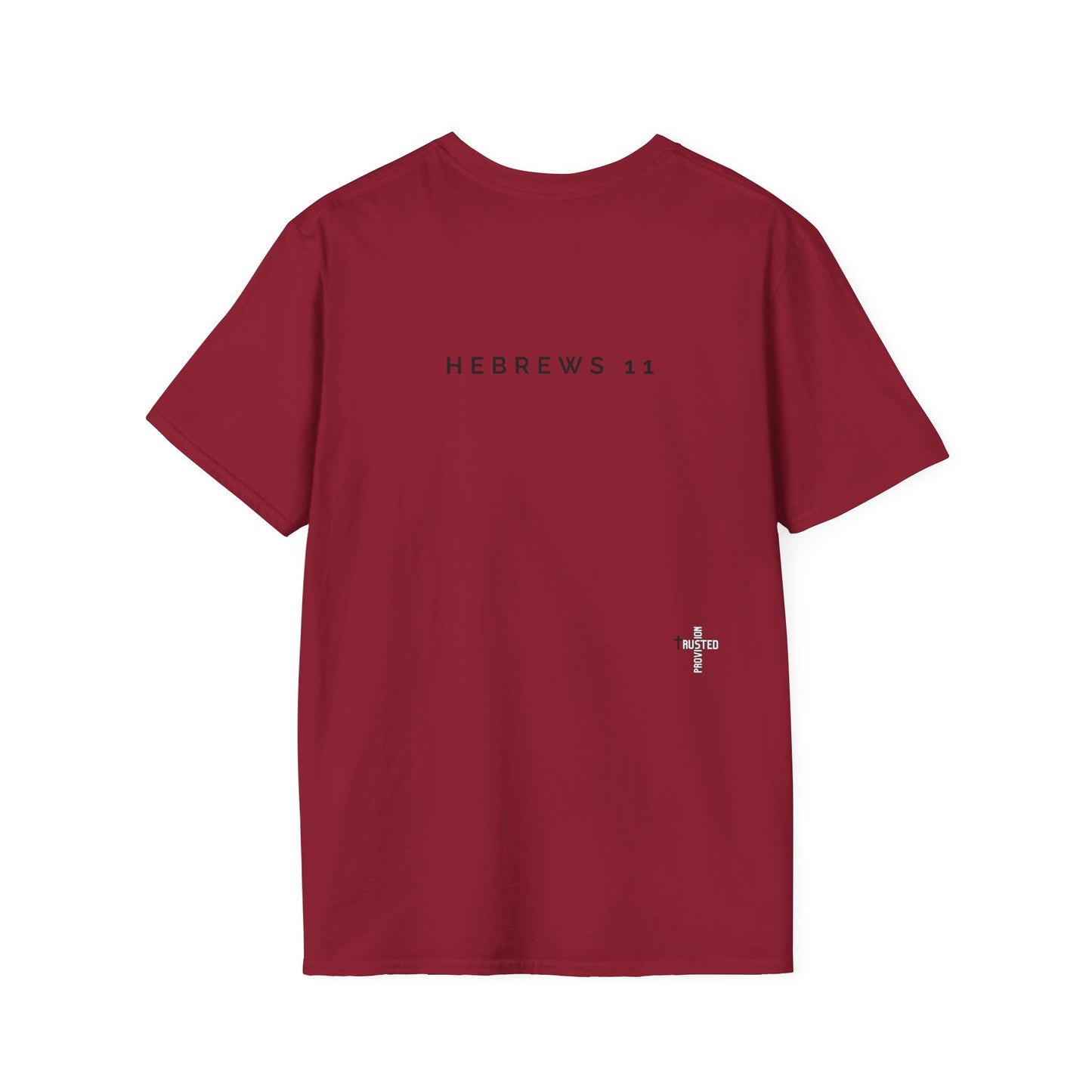 FAITH/HEBREWS 11- Unisex Softstyle T-Shirt (black & white)