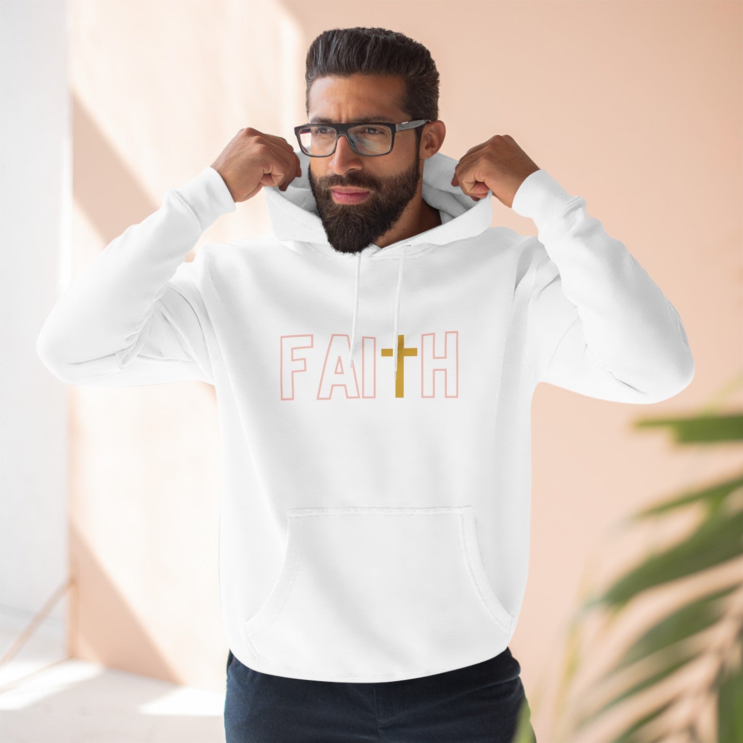 FAITH/Hebrews 11- Unisex Premium Pullover Hoodie (gold)