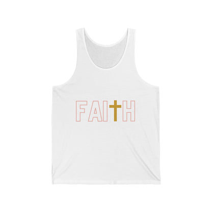 FAITH/Hebrews 11- Women's Jersey Tank (rose & gold)
