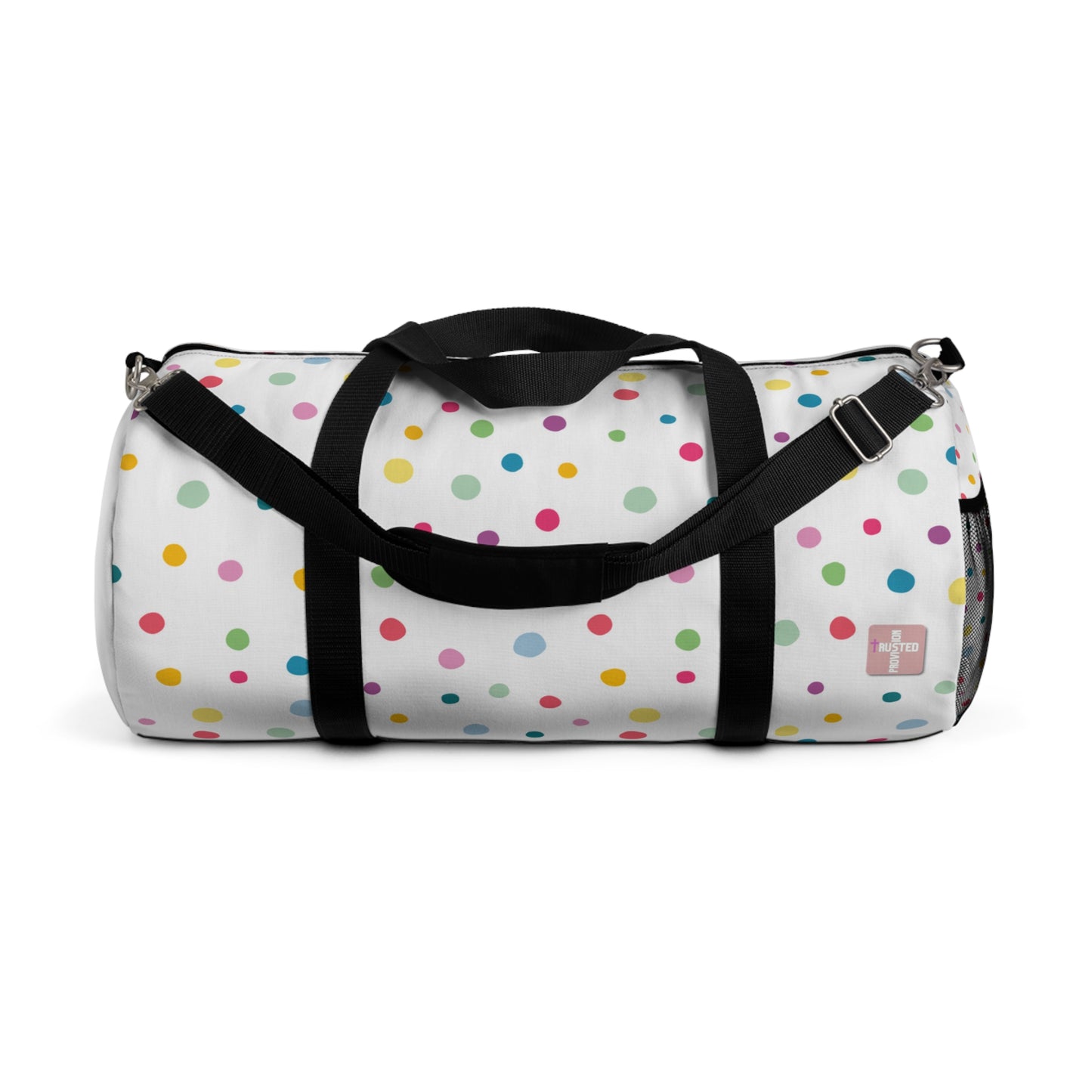 I am living proof...Jesus Heals- Duffel Bag (polka dots)