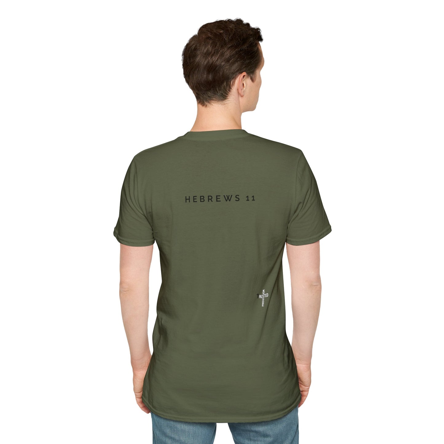 FAITH/HEBREWS 11- Unisex Softstyle T-Shirt (black & white)