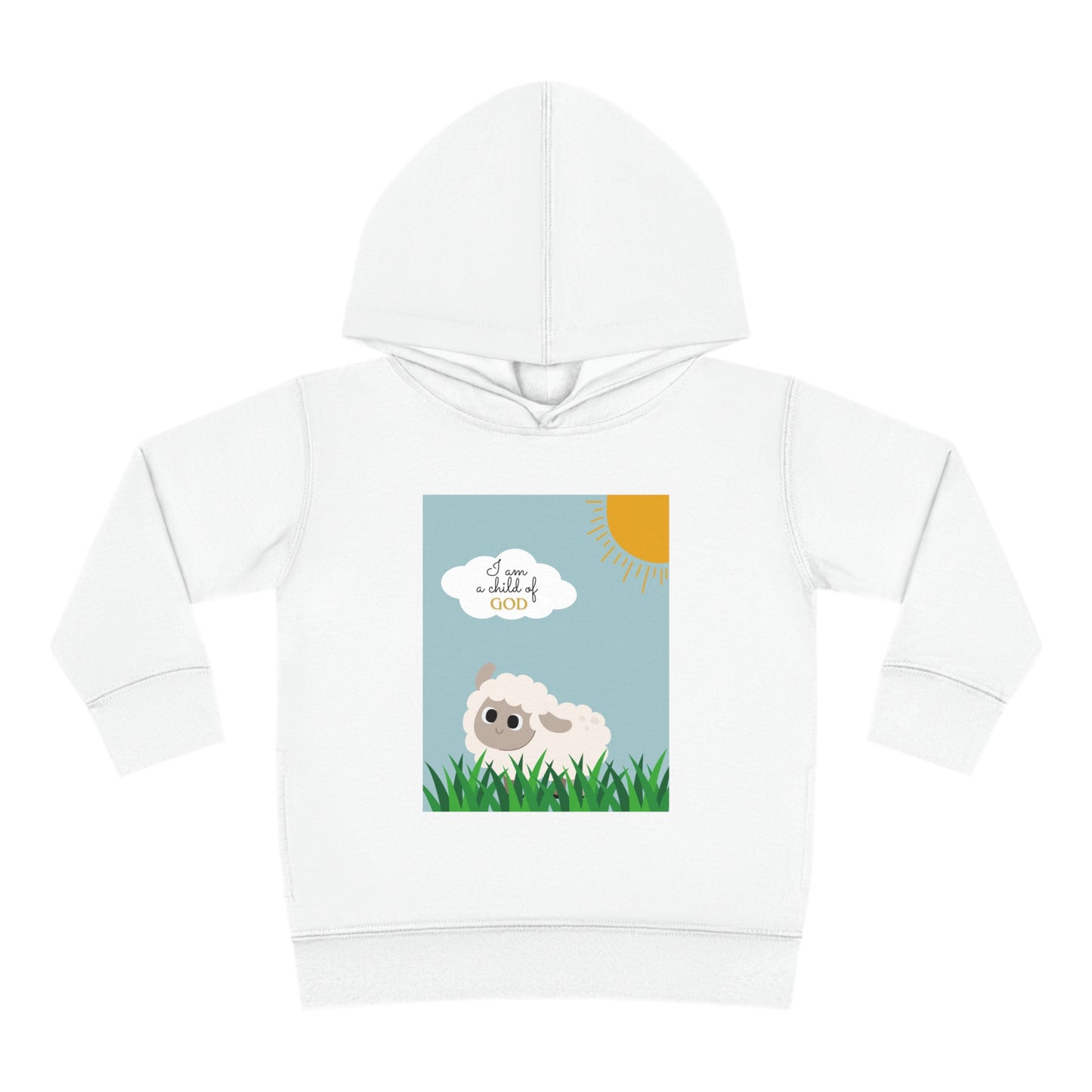 I am a child of God- Toddler Pullover Fleece Hoodie (adorable sheep)