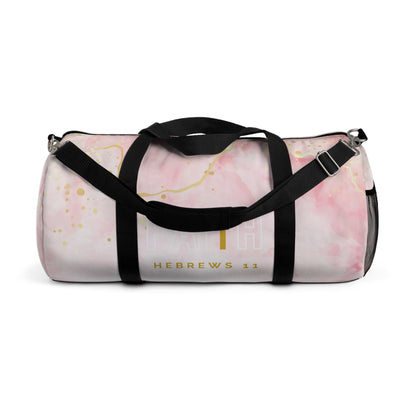 FAITH/Hebrews 11- Duffel Bag (pink marble)
