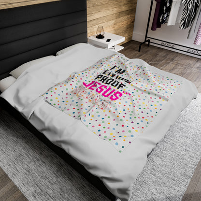 I am living proof...Jesus Heals- Plush Blanket (white)