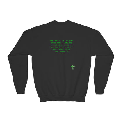 Work in Progress- Youth Crewneck Sweatshirt (neon green)
