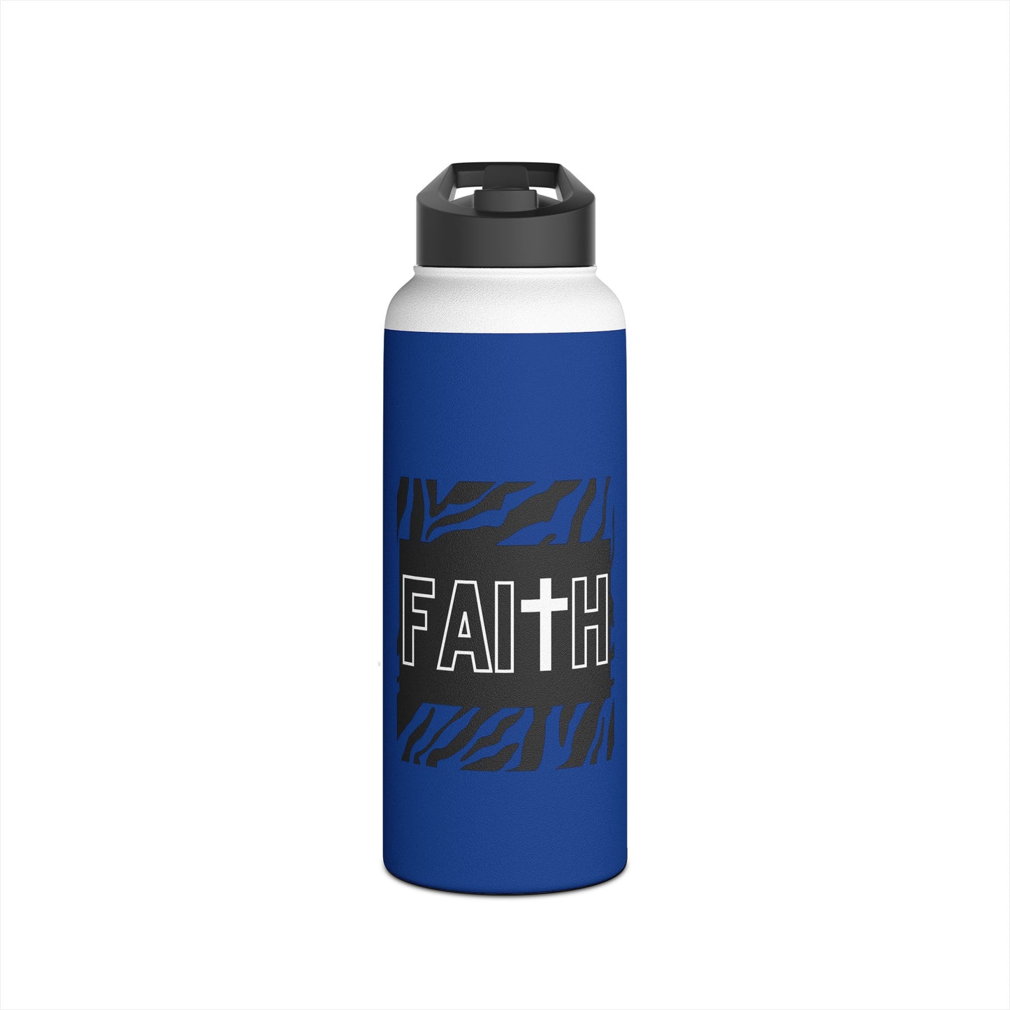 FAITH/Hebrews 11- Stainless Steel Bottle (dark blue/zebra)