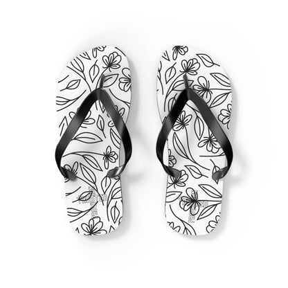 Trusted Provision- Flip Flops (black flowers)
