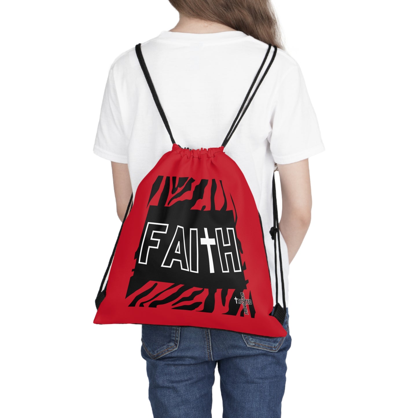 FAITH/Hebrews 11- Drawstring Bag (zebra/red)