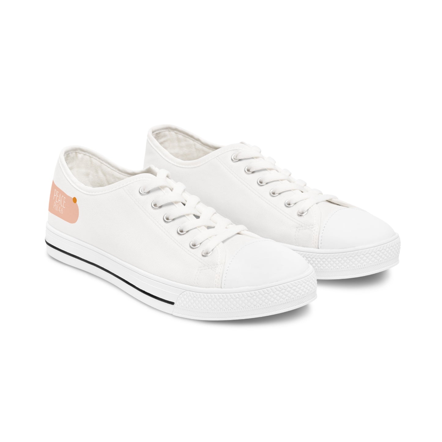 Peace (Phil 4:6)- Women's Low Top Sneakers (white)