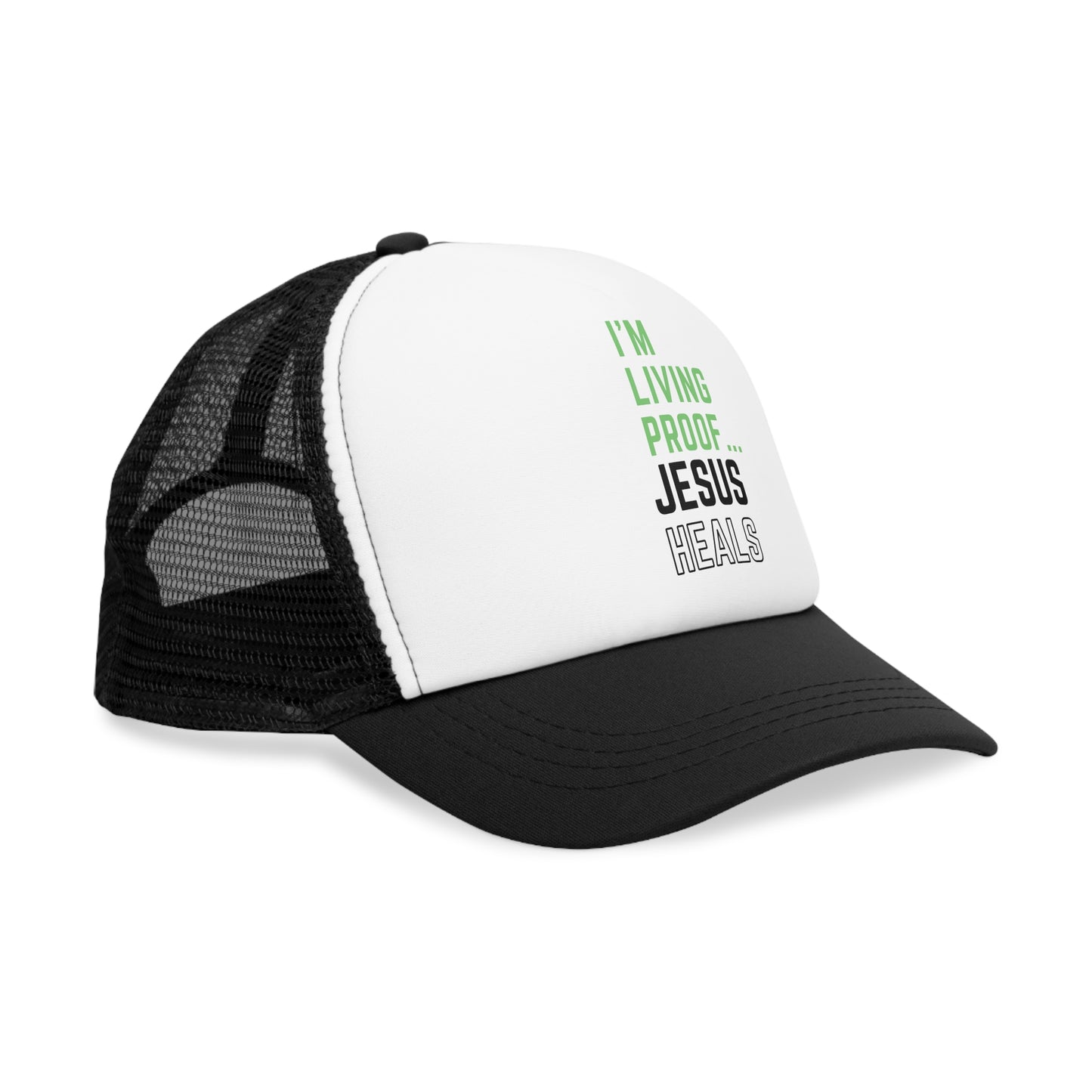 I am living proof...Jesus Heals- Mesh Cap