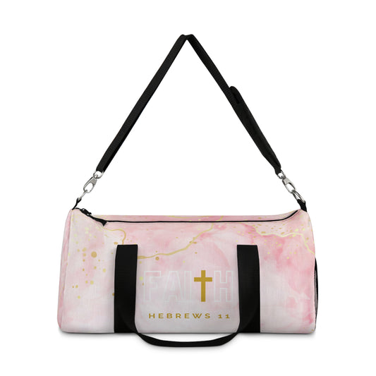 FAITH/Hebrews 11- Duffel Bag (pink marble)