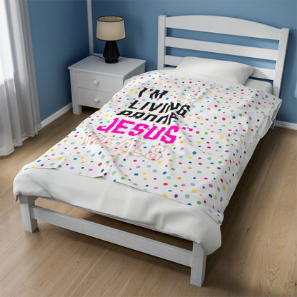 I am living proof...Jesus Heals- Plush Blanket (white)