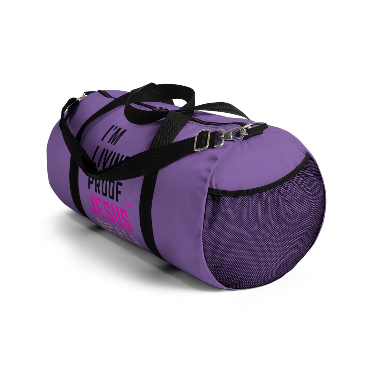 I'm living proof...Jesus Heals - Duffel Bag (purple)