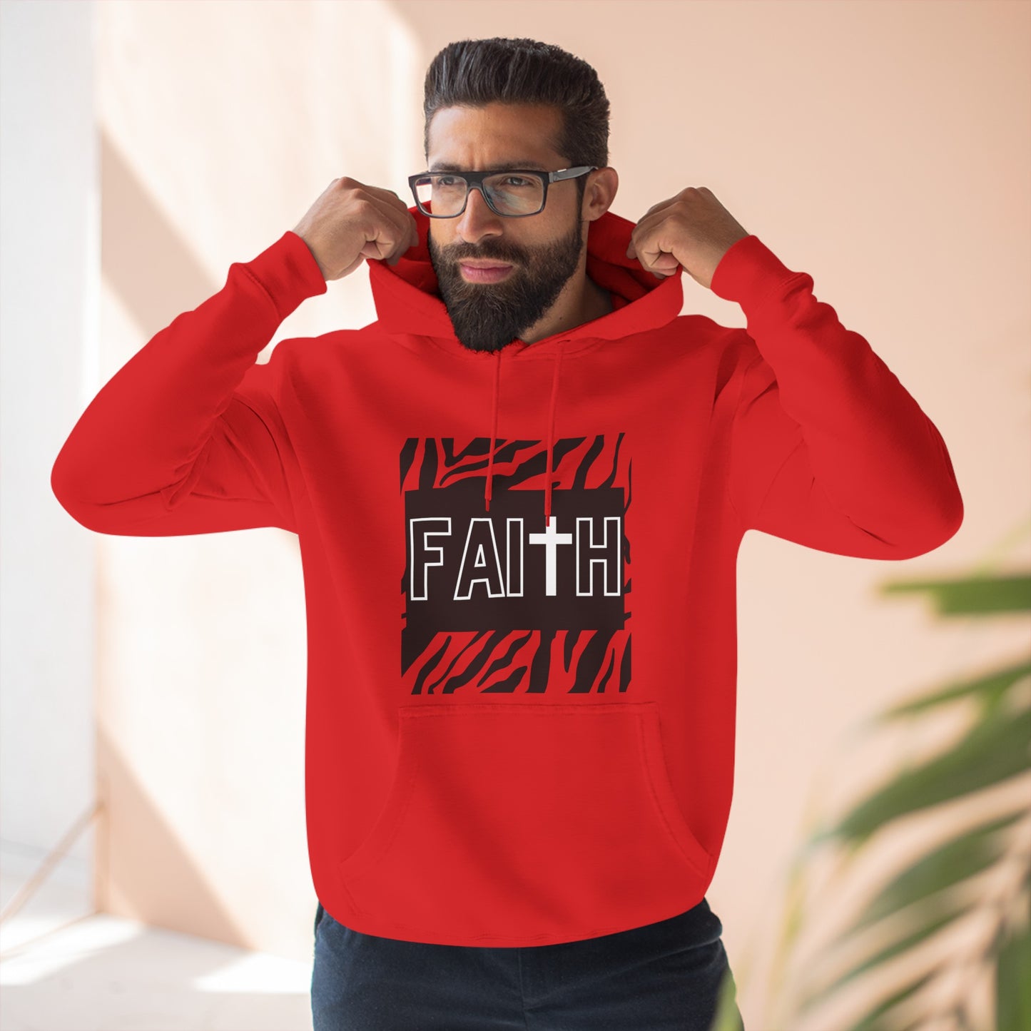 FAITH/Hebrews 11- Unisex Premium Pullover Hoodie (zebra)