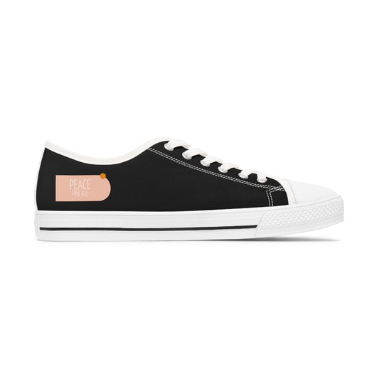 Peace (Phil 4:6)- Women's Low Top Sneakers (black)