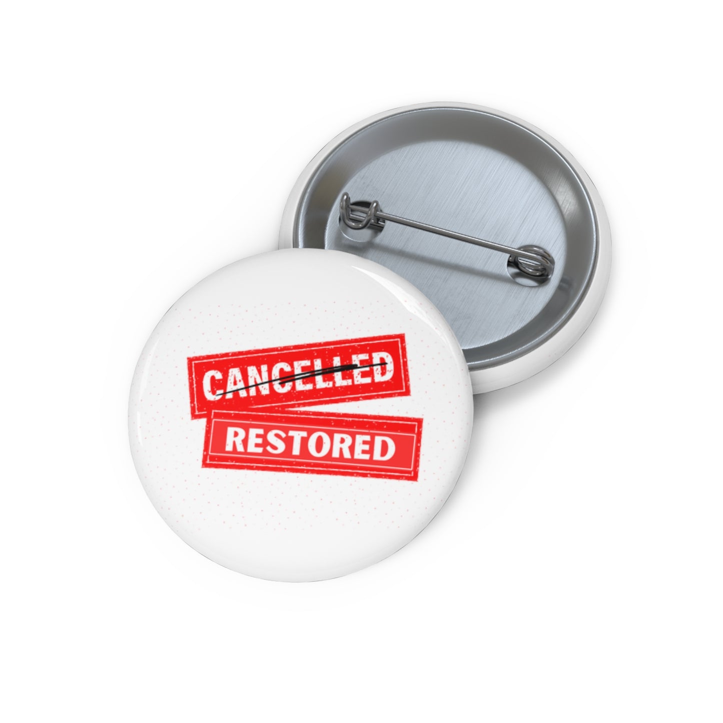 Restored- Pin Button (white)