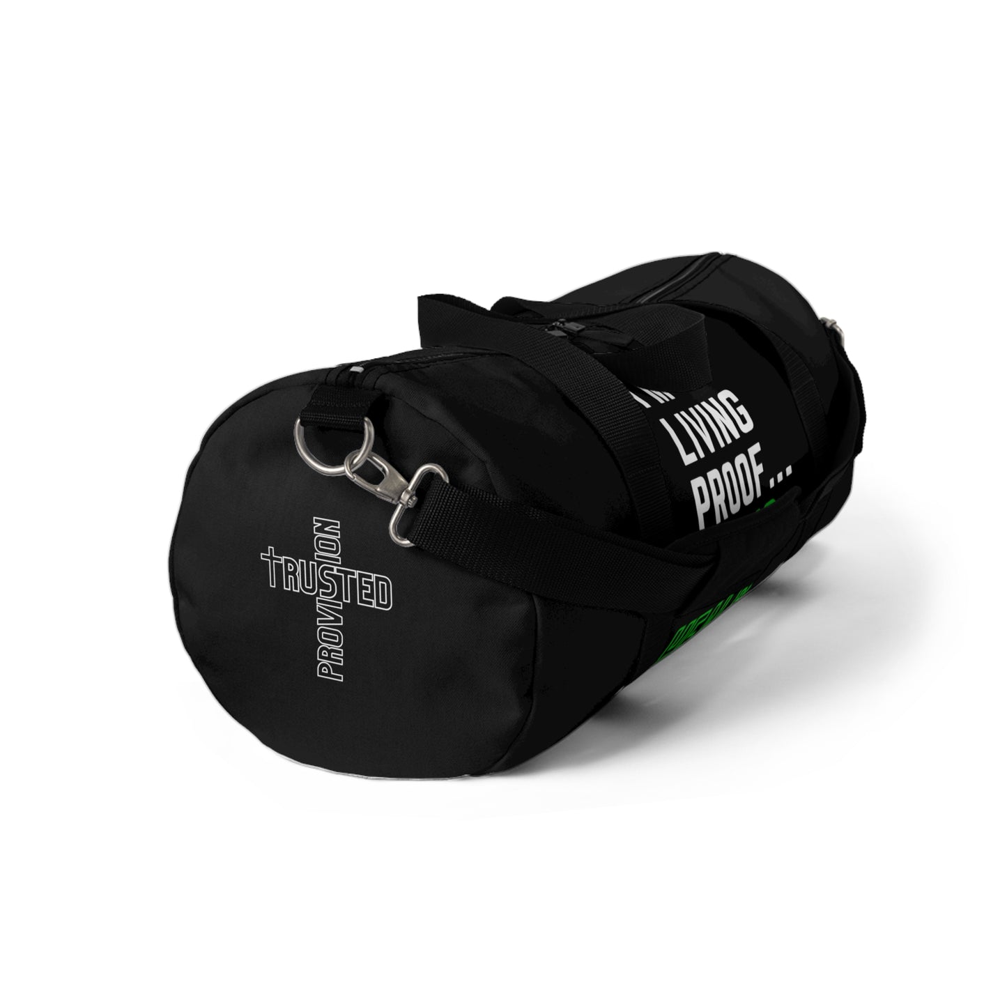 I'm living proof...Jesus Heals - Duffel Bag (black/neon)